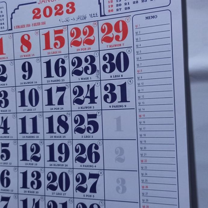 

1 pak (50 set) kalender kerja medium blanko