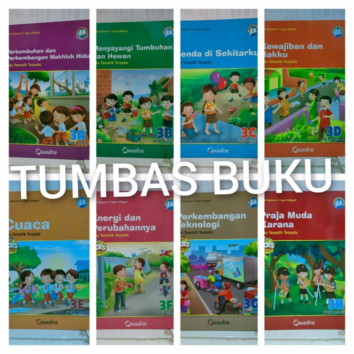 Diskon Spesial Buku Tematik Kelas 3A-3H Quadra Terbaru Sepaket Termurah