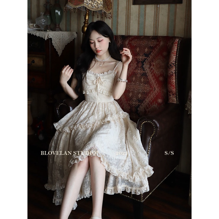 Red Willifia Sweet Sling Dress Wanita Spring New Lengan Panjang Chiffon Cardigan Suit Female