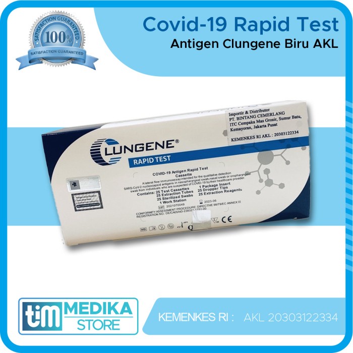 Alat Tes Swab Antigen Clungene Lungene Biru Original AKL Kemenkes