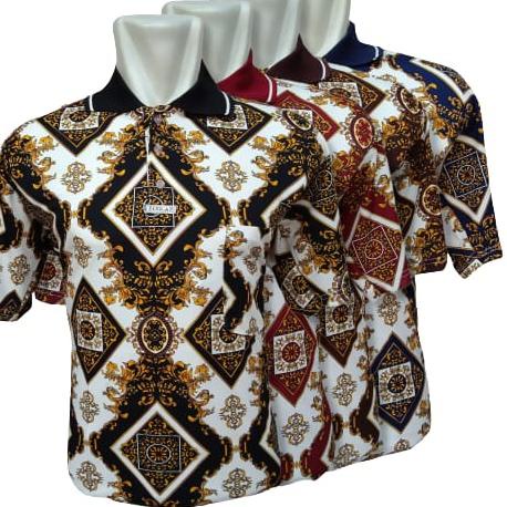 IdHh6H1 Yang dinanti Kaos Kerah Pria Lengan Pendek Motif Batik e03 Baju Krah Polo Shirt Dewasa