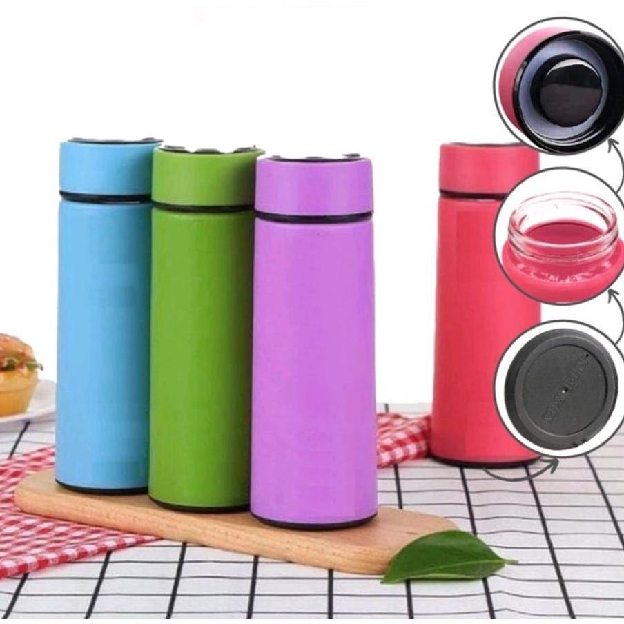 Thermos Botol Minum Kaca 450ml / Termos Tumbler Air Minum Murah Mini Unik Korea 6oup Cantik Free BPA