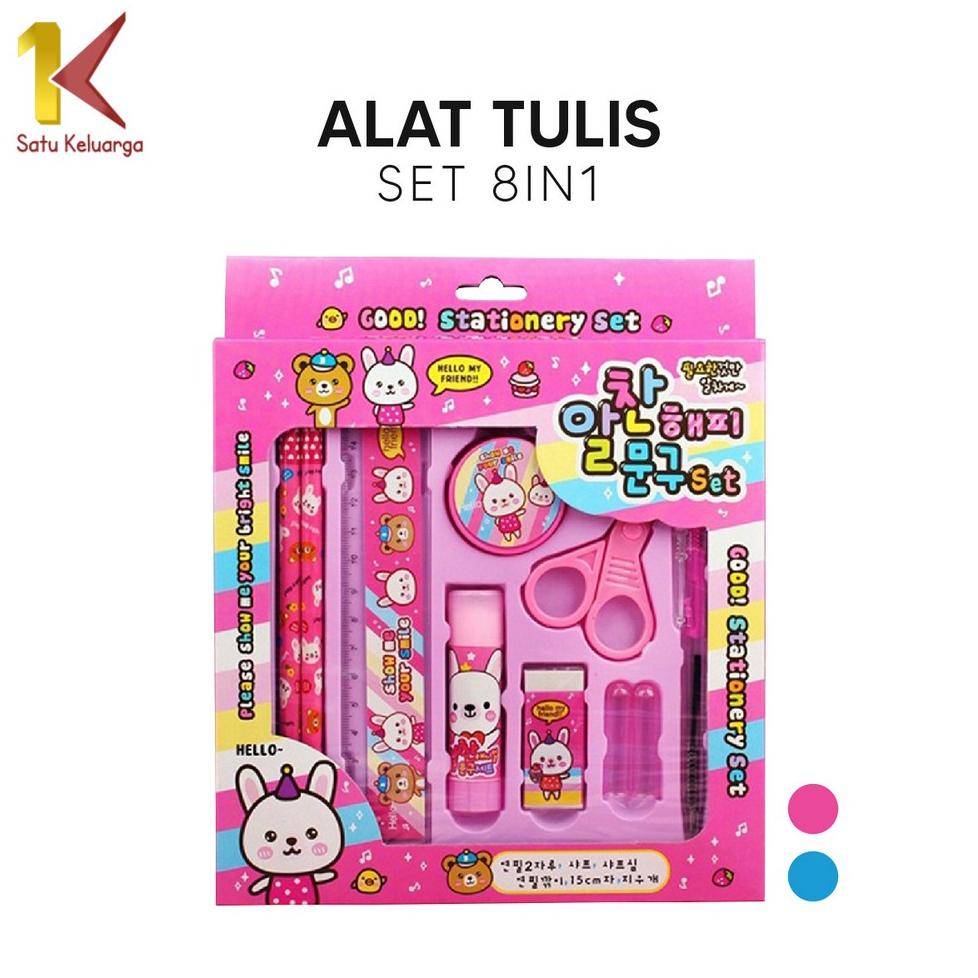 

Satu Keluarga Alat Tulis Set 8in1 Karakter A26 Paket Alat Tulis Anak TK Stationery Kids / Set School Supplies Gift Eraser Ruler