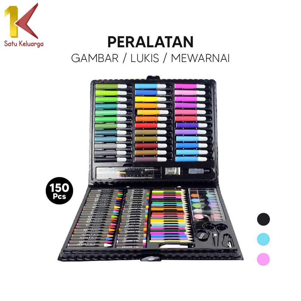 

Satu Keluarga Crayon Set Pensil Warna Isi 150PCS A28 Peralatan Gambar Lukis Mewarnai Anak / Alat Tulis Colouring Book