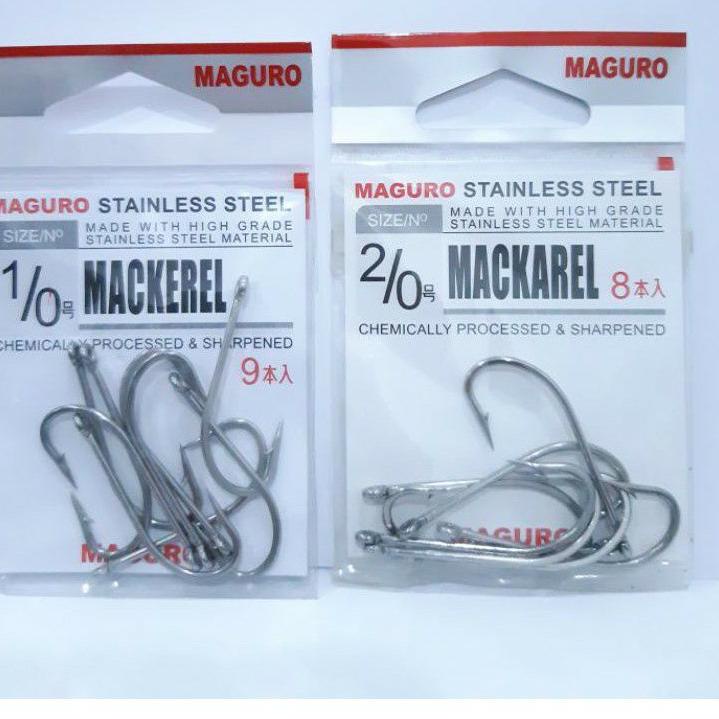 Buruan Serbu Kail Pancing Stainless Maguro MACKEREL | Ikan Gigi Tajam | Silahkan Pilih Ukuran | 746?