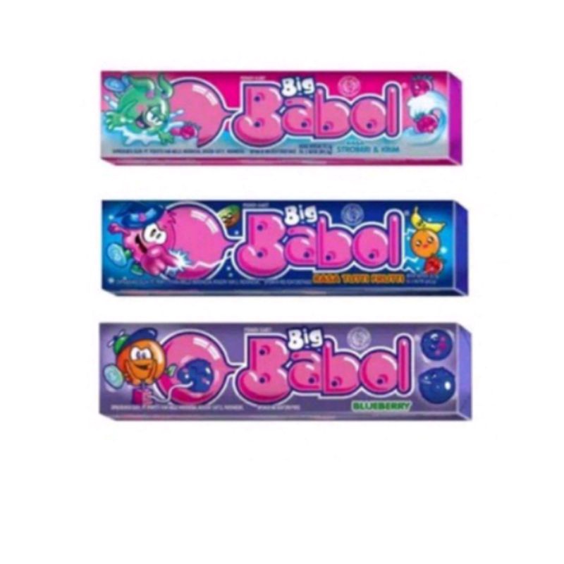 BIG BABOL Stick Stik - Netto 22.5g Permen Karet Bubble Gum Tutti Frutti Blueberry Strawberry Krim Melon Anggur