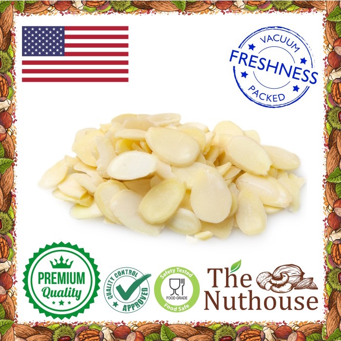 

500gr Almond Sliced Premium RAW / MENTAH Blanched Kacang Iris