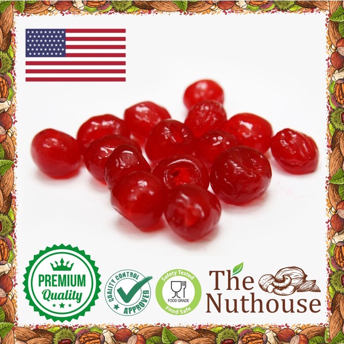 

1kg Red Glace Candy Cherry / Manisan Buah Ceri Tanpa Tangkai [Premium]