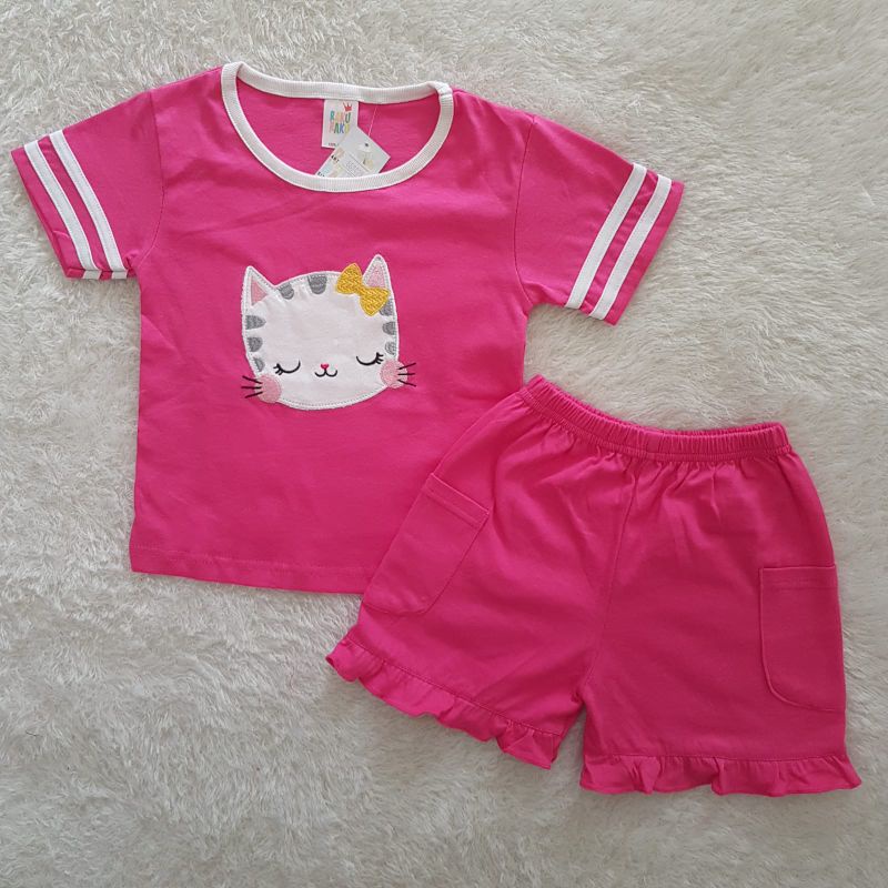 Setelan Anak Perempuan Raku Cat set