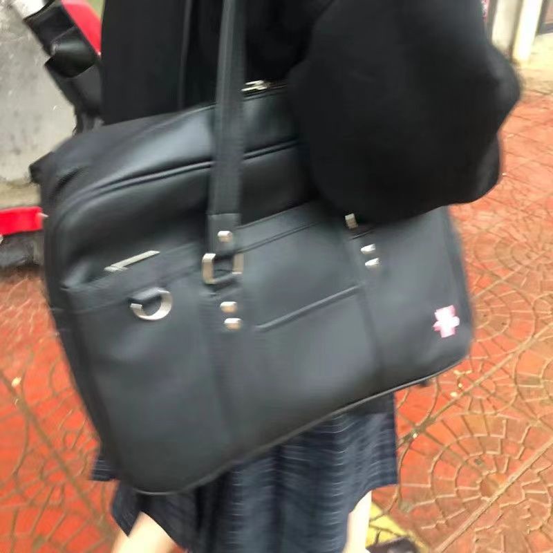 ✴✴□Sera 2023 Baru Wanita Jepang JK Seragam PU Tas Mahasiswa Commuter Tas Sekolah Kapasitas Besar Satu Bahu Diagonal Tas Tas Tangan