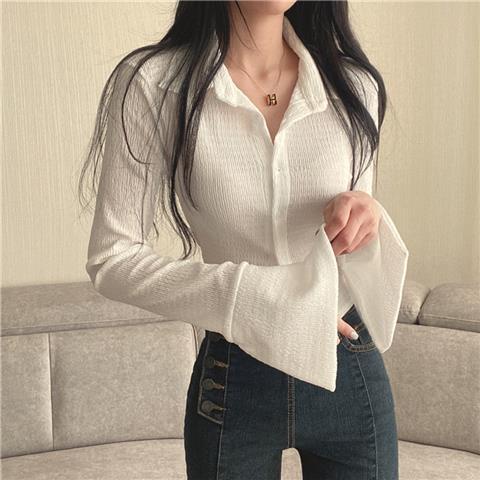 Red Versi Korea dari Temperamen Kerah Akrab Lengan Panjang Rajutan Sweater Wanita 2022 Musim Gugur Keinginan Murni All-Match Slim Sexy top Cardigan