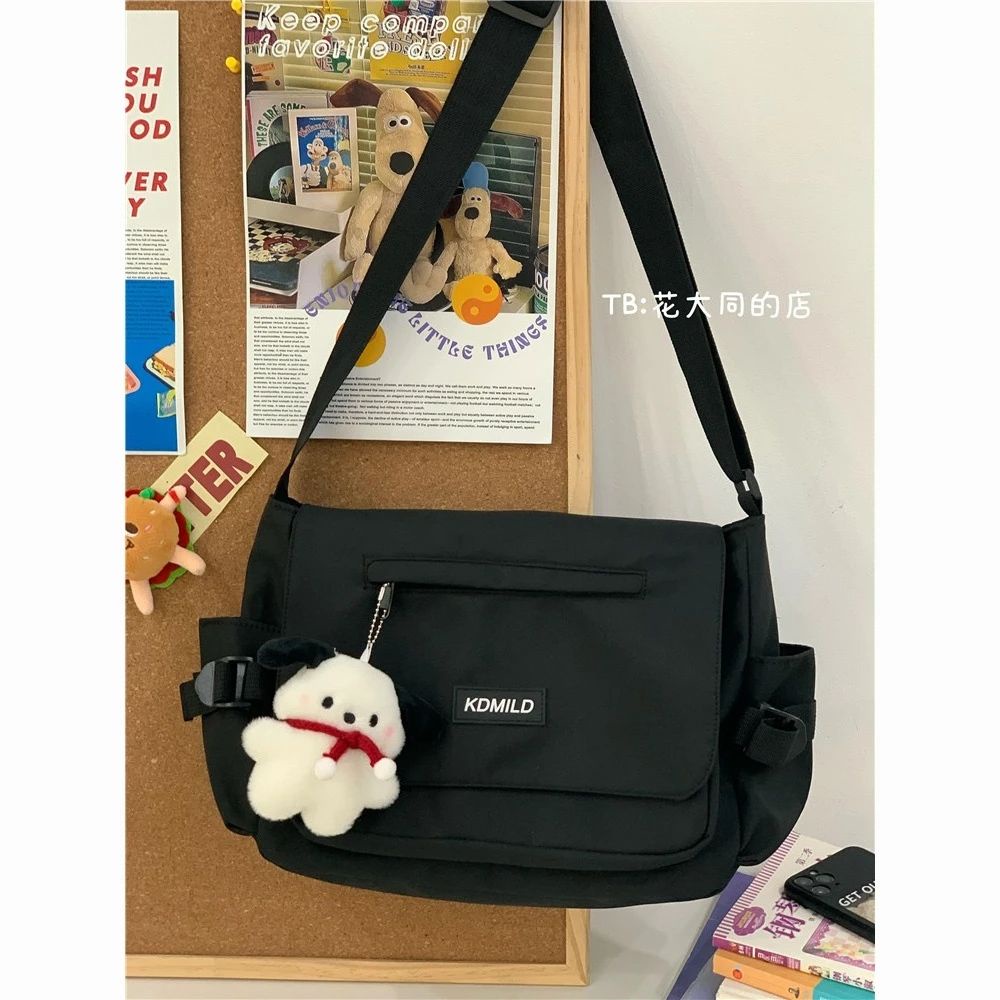 ☏¤Sera  Messenger Bag Wanita Kapasitas Besar Merek Jepang Santai All-Match Tas Bahu Siswa SMA Tas Messenger