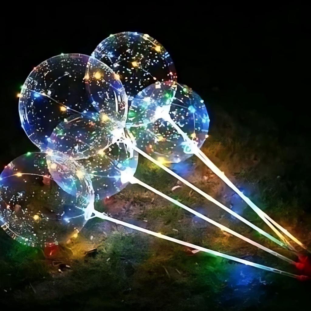 Balon Lampu LED Kawat Rainbow / Balon Gagang Lampu Warna Warni