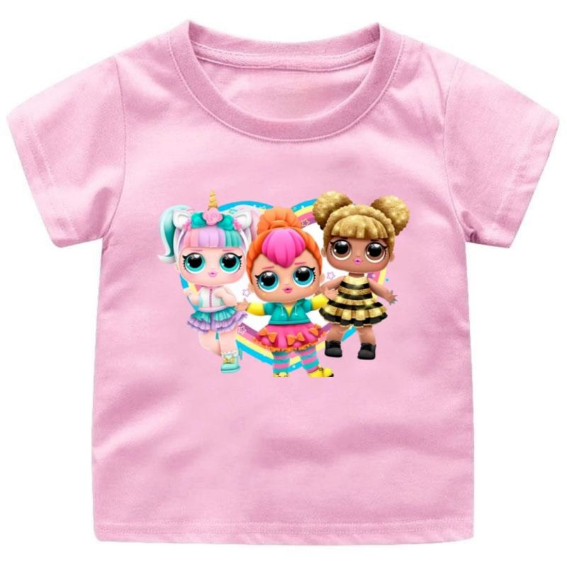 Baju kaos Anak Perempuan BONEKA LUCU(LOL)1-13 TAHUN/REMAJA/DEWASA UK.S/5XL/Atasan Kaios Anak Cewek