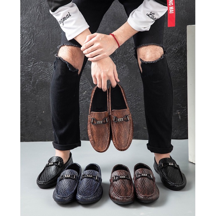 Terlaris Sepatu Loafers Slip On Pria Kulit Mr Darwis Mr006
