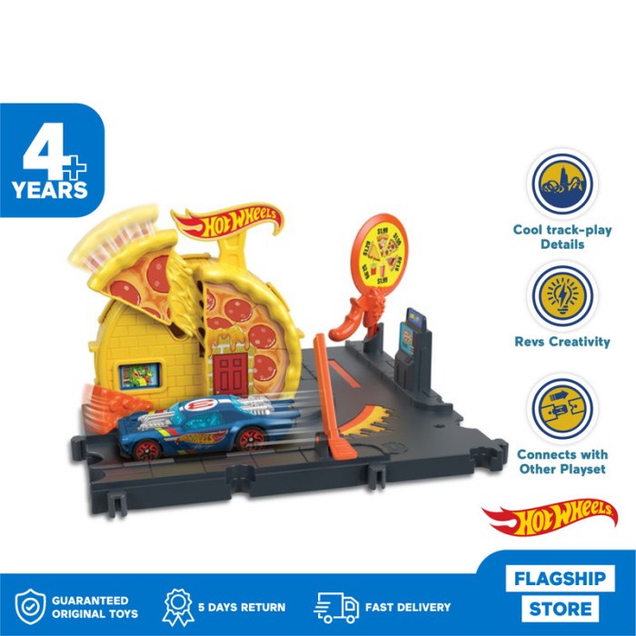 Promo Hot Wheels City Speedy Pizza Pick-Up - Mainan Trek Mobil Balap Terlaris