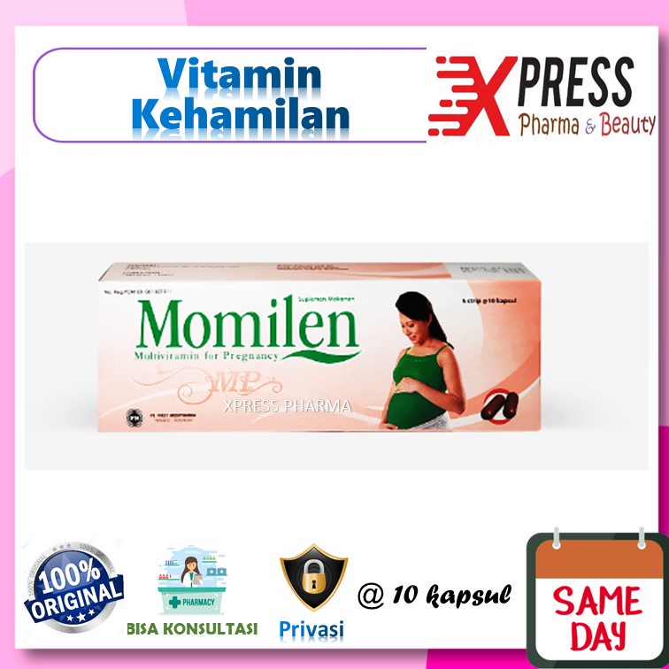 XPRESS  Momilen MP ECER STRIP 10 kapsul Multivitamin for Pregnancy Pregnant Vitamin Ibu Hamil Asam F