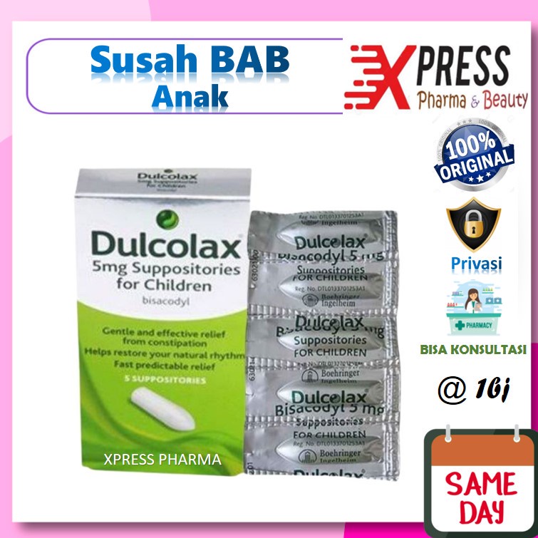 XPRESS  DULCOLAX SUPPO Anak For Children peniatric Suppositoria Sup Supo Supositoria Dubur Sembelit 