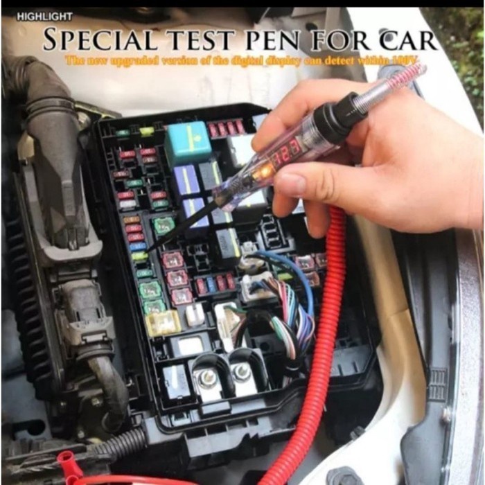 BAROKAH GAMIS Test Pen DC 12v 24v Pengukur Tegangan Penguji Sirkuit DC mobil motor