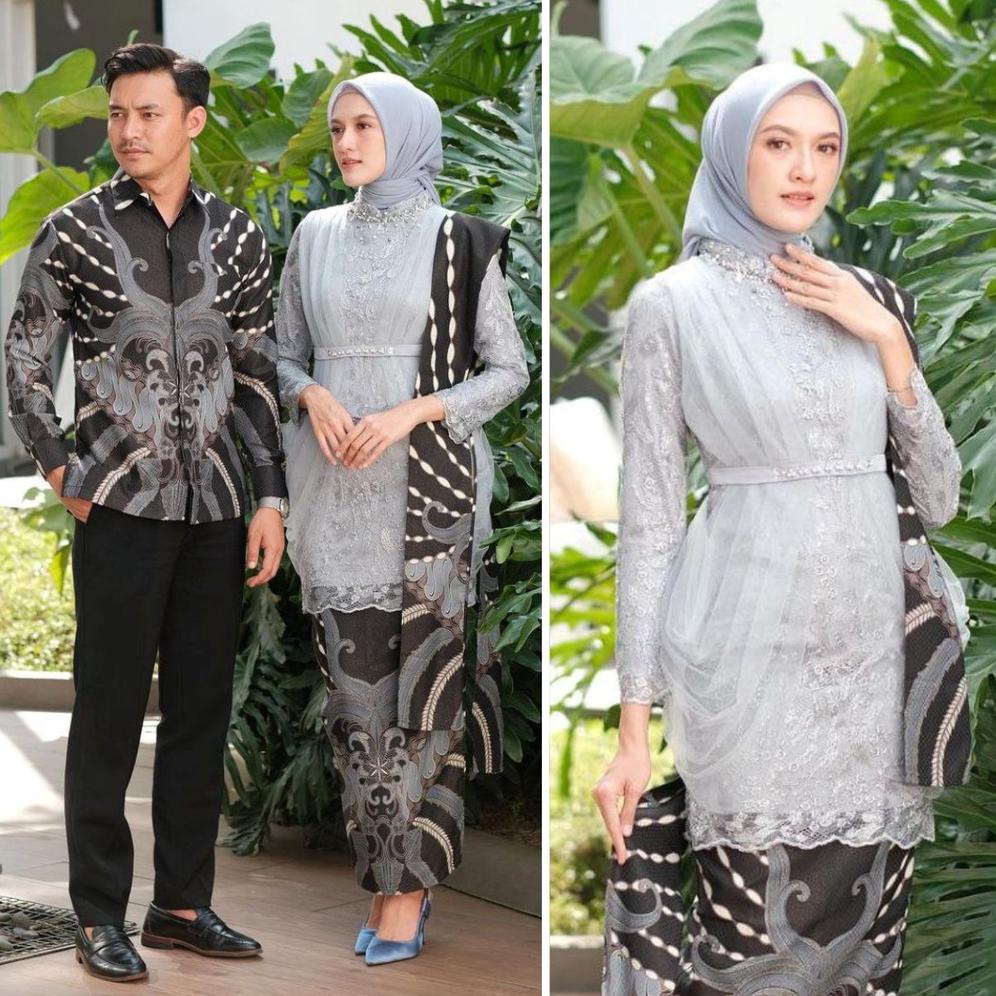 Baju Couple Batik Kebaya Brokat Modern, Batik Kebaya Lamaran Tunangan Baju Batik Wisuda, Mad Simple 