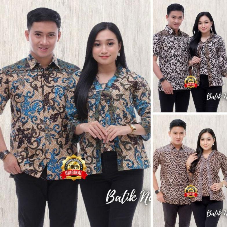 Set Atasan Baju Batik Couple Blouse Bolero Wanita Remaja Dewasa Bahan Katun Prima Lengan Panjang Kem