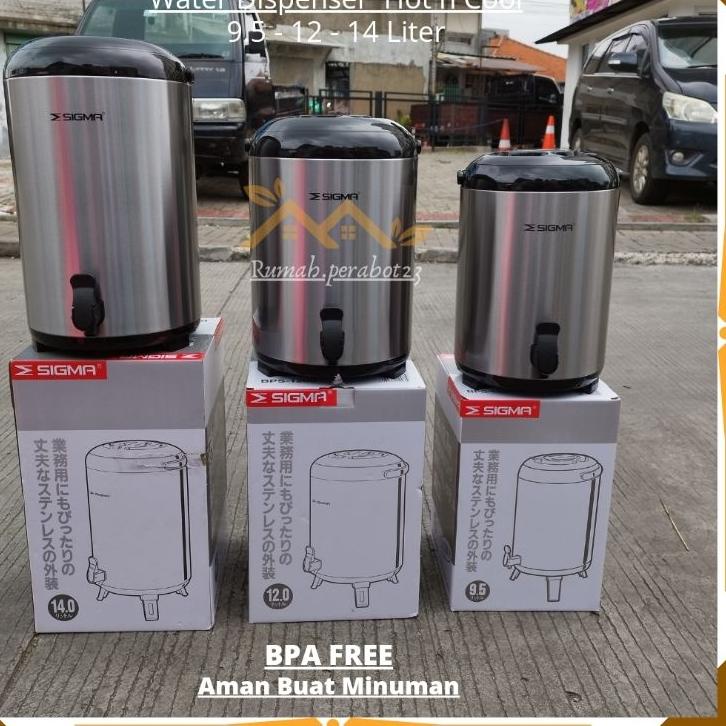 Langsung pesan CodeYy5Y9 SIGMA - Dispenser Termos Water Jug Air Panas / Dingin Sigma 9,5 - 12 - 14 Liter Termos Air Panas Stainless Steel Besar Jumbo Hot n Cool