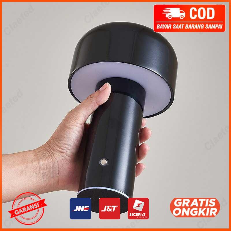 Lampu Meja Hias LED Model Jamur Rechargeable Tri Color Dimming CL44