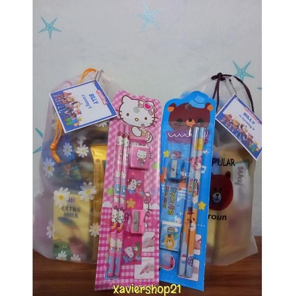 

MEN SALE Ready Paket Snack + Alat tulis Kemasan Pouch Serut (FREE CARD)