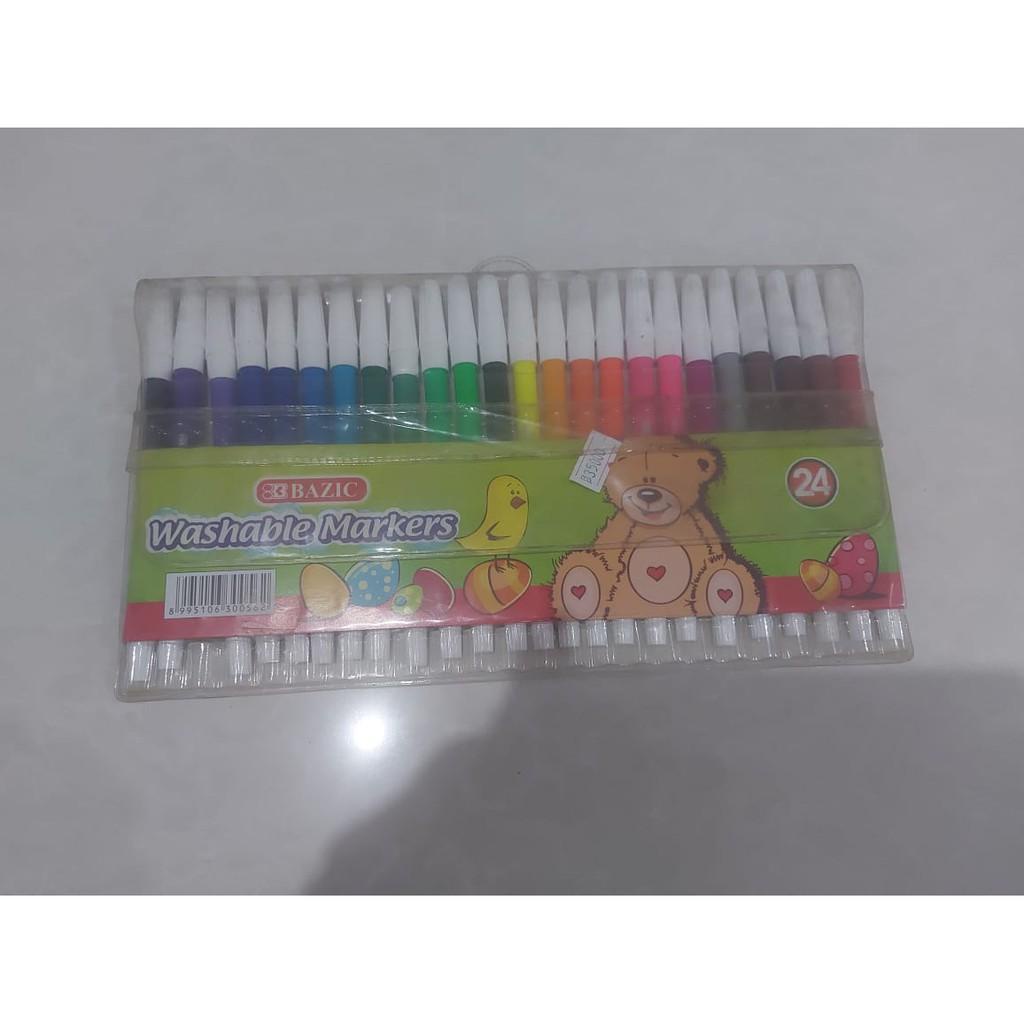 

Spidol Bazic 12 dan 24 Warna Washable Marker Murah Bagus