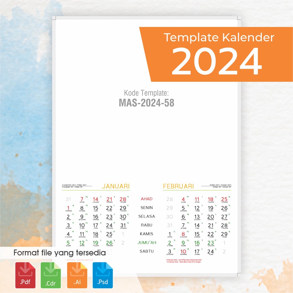 

Template Kalender 2024 58, Dilengkap Dengan Penanggalan Jawa, Hijriyah, Pasaran, china, Imlek, pranotomongso, wukon, MAS-2024-58