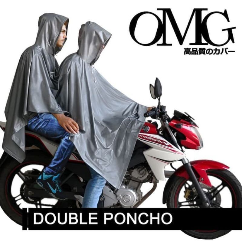 US366 Jas Hujan OMG Motor Karet PVC Terusan Pasangan Double Ponco Raincoat By Toko Haji Usman