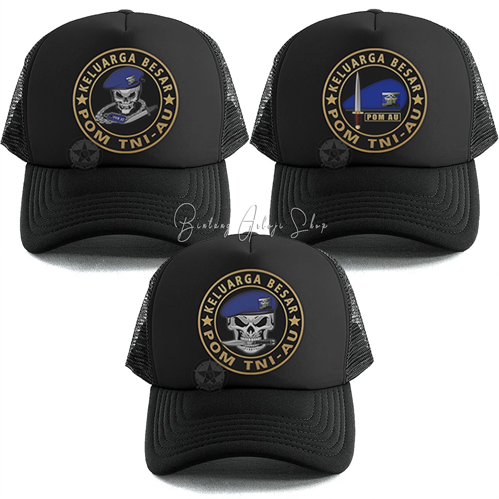 Topi Skull Keluarga Besar POM TNI-AU Istimewa &amp; Murmer