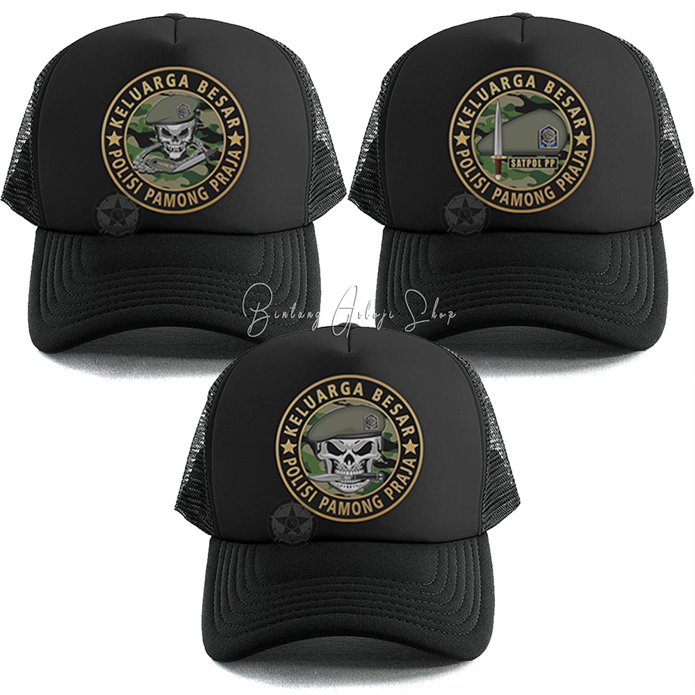 Topi Skull Keluarga Besar Polisi Pamong Praja (POL PP) Istimewa &amp; Murmer