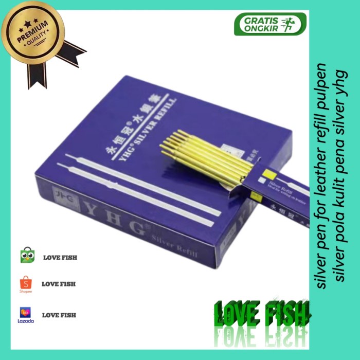 

BAYAR DITEMPAT Silver Pen for Leather Refill Pulpen Silver Pola Kulit Pena Silver YHG /ALAT TULIS