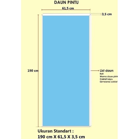 Daun Pintu Pvc Kamar Mandi Polos Warna/ Coklat Urat Kayu Original Poketo99