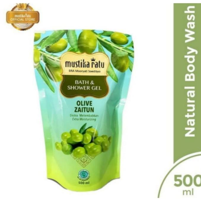 MUSTIKA RATU OLIVE ZAITUN BATH & SHOWER GEL 500 ML (KEMASAN REFILL)