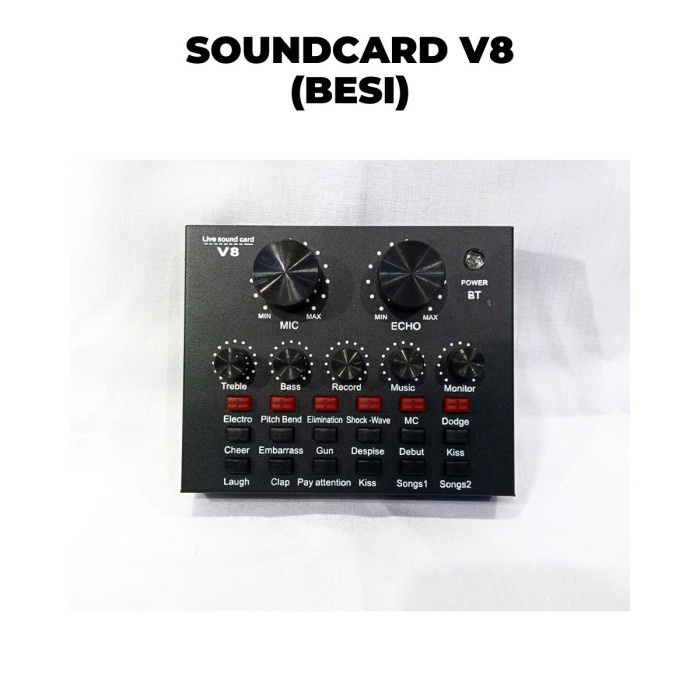 Mixer External Soundcard V8 Audio Microphone Singing Live Sound Card - Besi - Sedia Soundcard V8 Plu