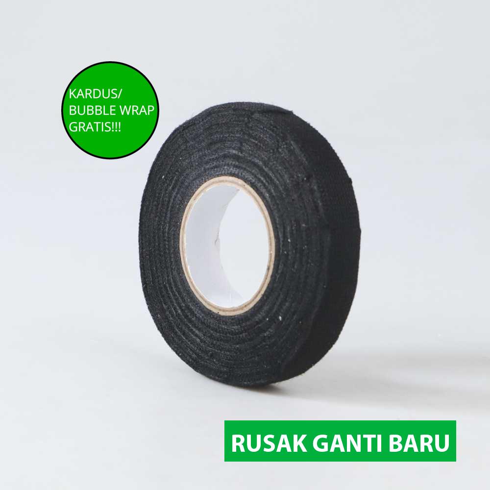 

(BISA COD!!!) Bisturizer Lakban Kain Pembungkus Kabel Tape Heat-resistant 15mm 15M - TF12