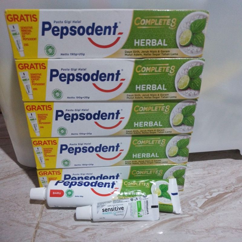 pepsodent herbal 190 gr free sensitive mineral expert by pepsodent 20gr