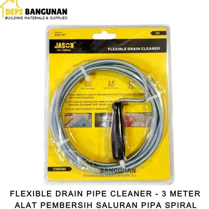 Flexible Drain Pipe Cleaner Jason Kawat Pembersih Pipa Wastafel Spiral