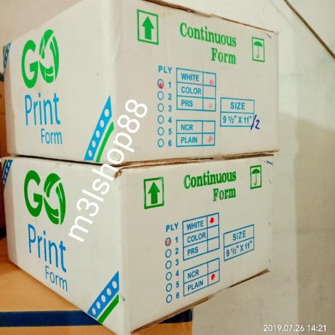 

Kertas Komputer / Continuous Form 1 Ply Merk Go Print/Kertas Print
