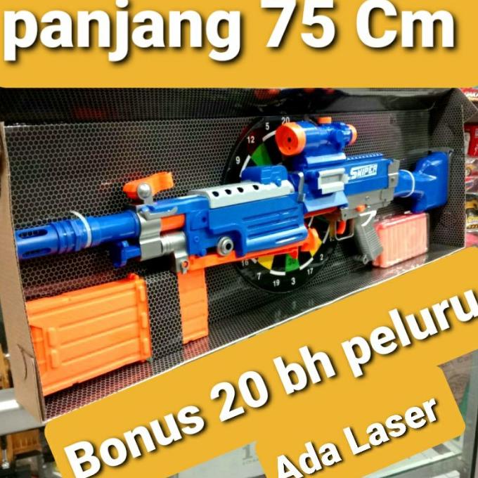 tembak nerf sniper soft bullet gun semi auto blaster gun peluru busa