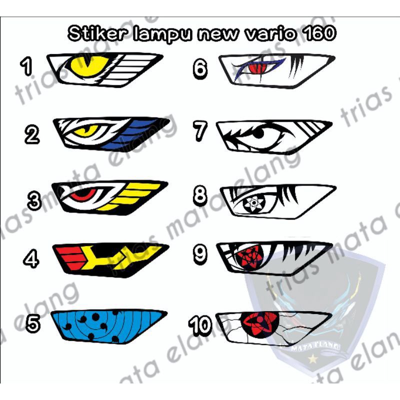 Stiker lampu depan vario 160cc