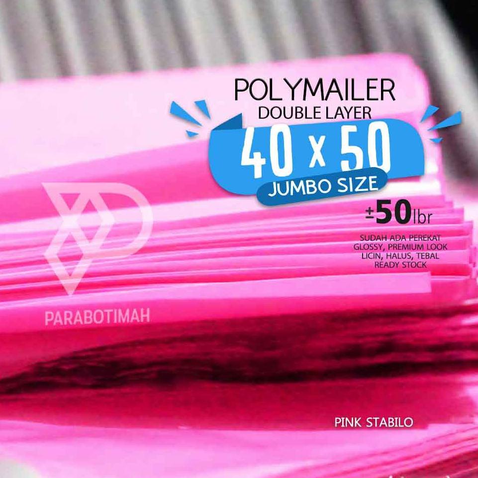 

BRANDS FESTIVAL Polymailer JUMBO amplop packing besar 40x50 PAHE isi 50 lbr PINK STABILO irit lakban premium look