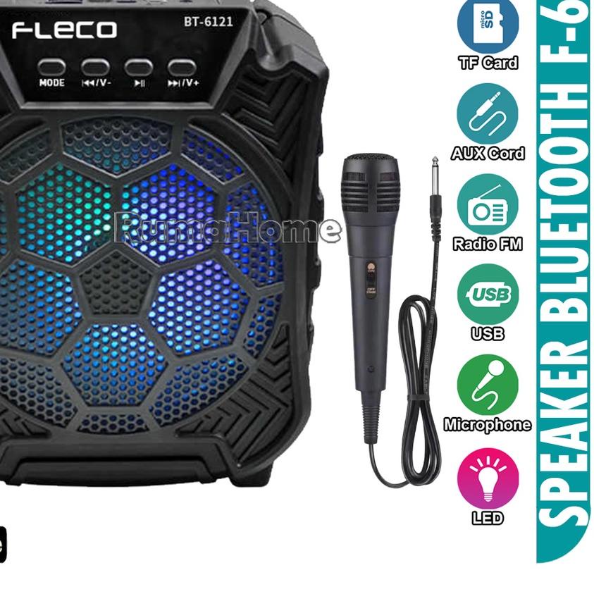 Diskon | TD4 | Speaker Bluetooth Karaoke Wireless ORI Fleco F-623/625/6121 6,5 Inchi Gratis Micropho