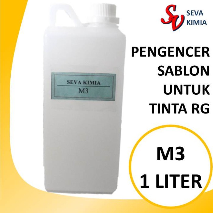 Pengencer tinta sablon minyak pembersih M3 1 LiterReduser Thinner Tiner Reducer Thiner  Pencair Miny