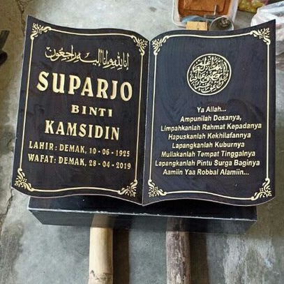 BATU NISAN FULLSET BENTUK BUKU + DUDUKAN