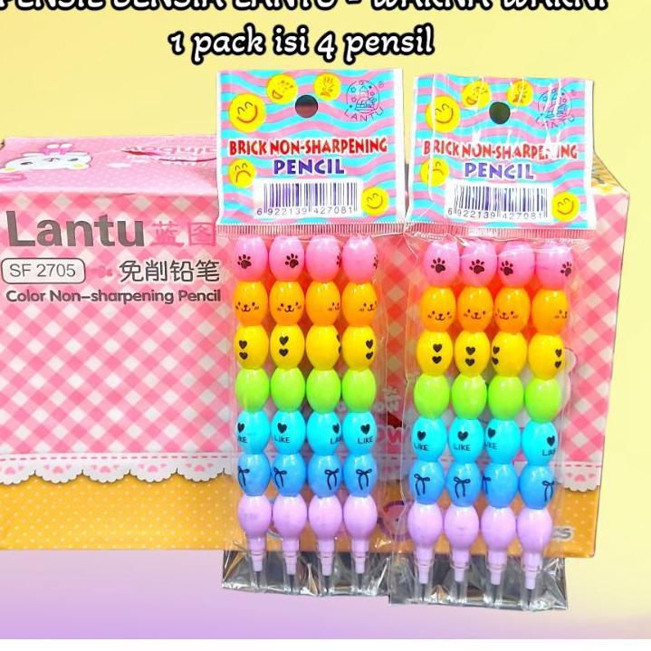 

qwzb -71 PENSIL BENSIA LANTU TUSUK SAMBUNG ISI 4PC WARNA WARNI 632~