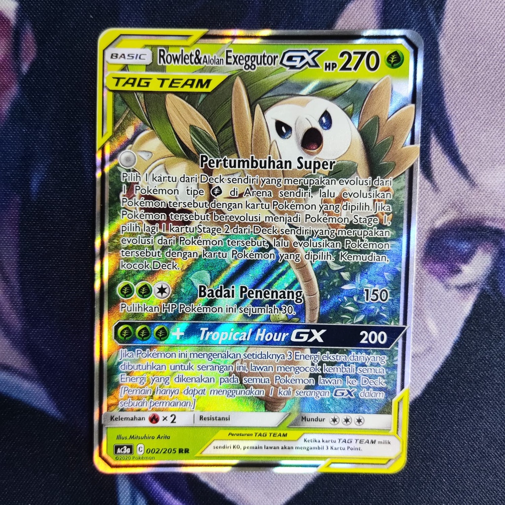 pokemon (ID) rowlet alolan exeggutor gx - AC3a 002/205 - RR