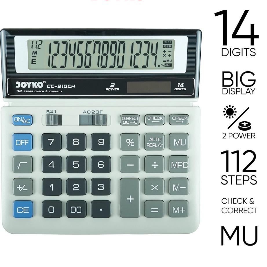

Stok Baru Calculator Kalkulator Joyko CC-810CH 14 Digits Check Correct 234#